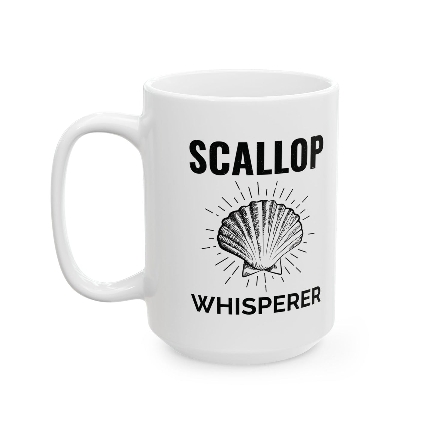 Scallop Whisperer Mug, Ocean Lover, Seashell Fan