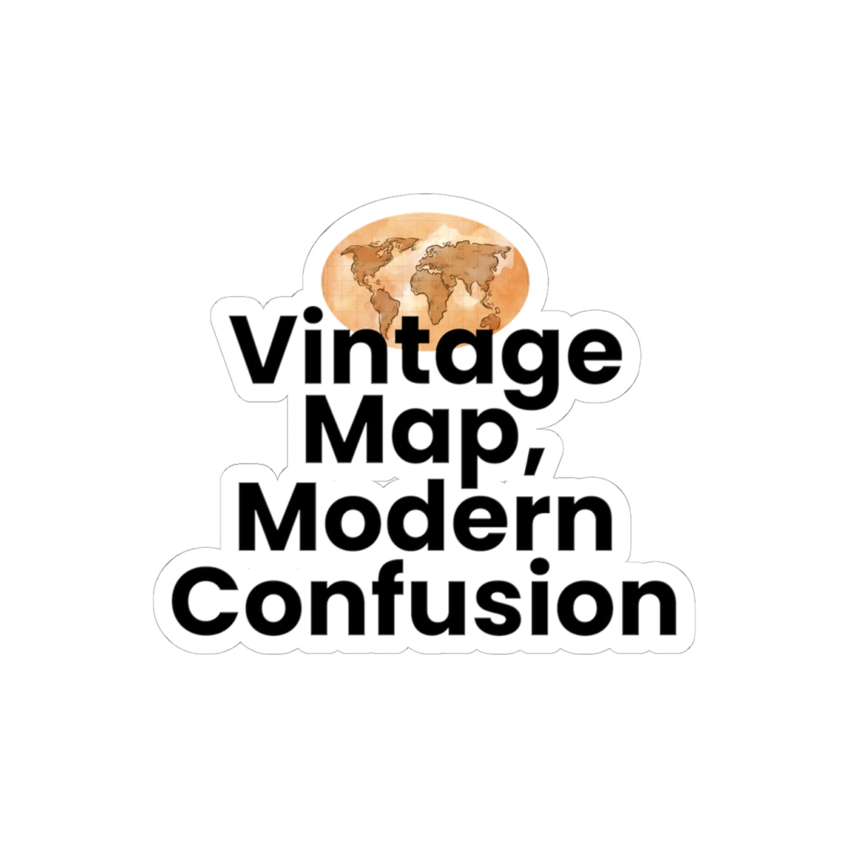 Vintage Cartography Sticker - Retro Map Decal for Modern Explorers
