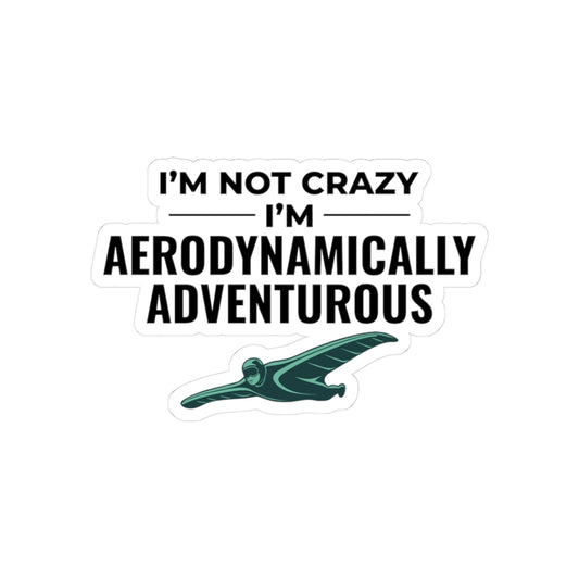 Wingsuit Flying Sticker – Funny Aerodynamic Humor Quote Decal for Extreme Sports Fans Adrenaline Junkies