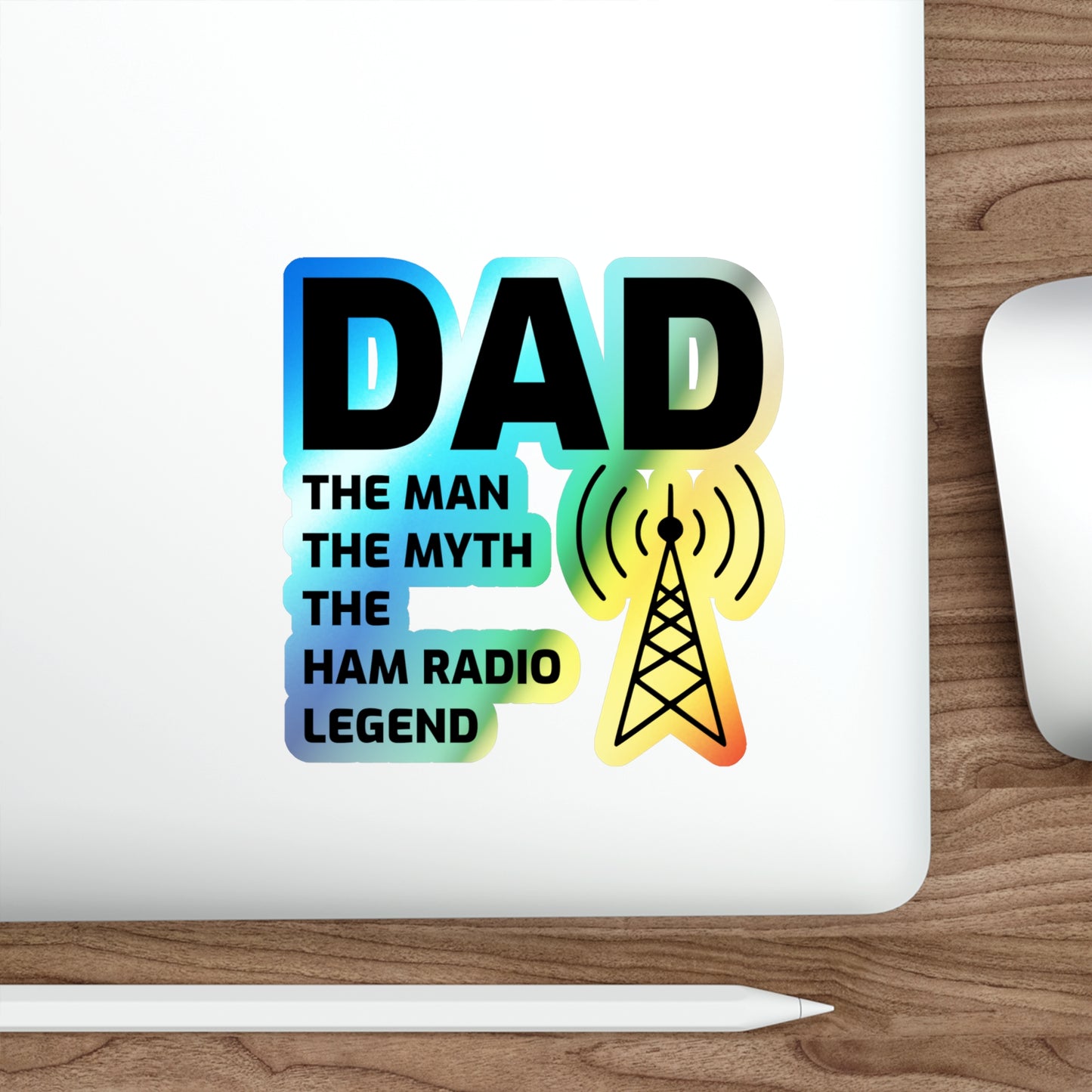 Amateur Ham Radio Operator Stickers Holographic Vinyl Decal - Morse Code & DXing for Radio Dads