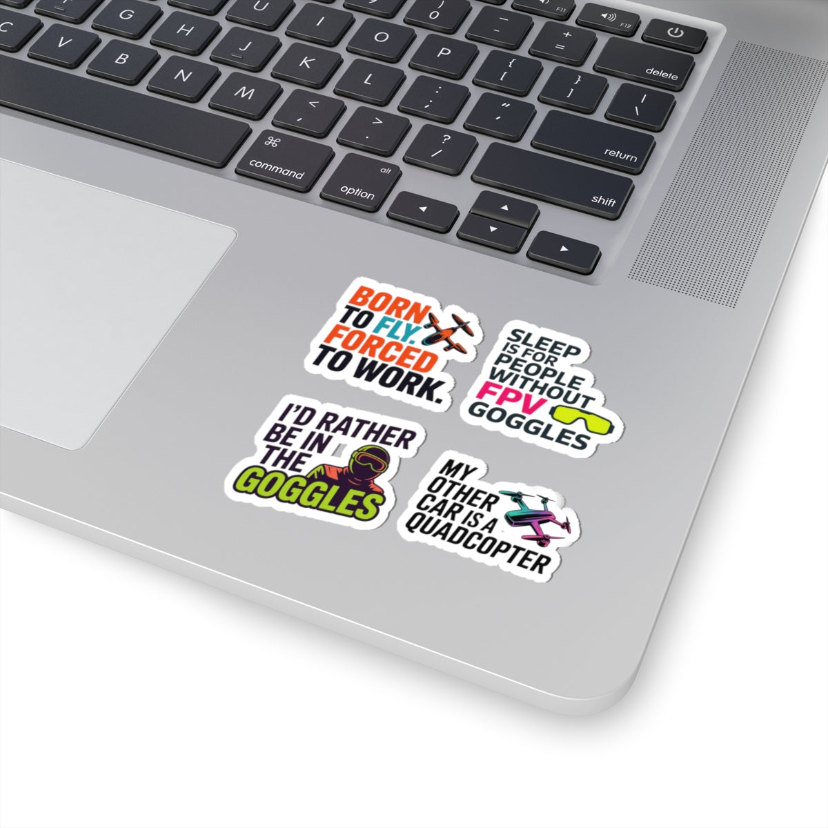 Drone Racing Sticker Pack – 4 PCS Goggle Addict Decal for FPV Pilots, Quad Diehards