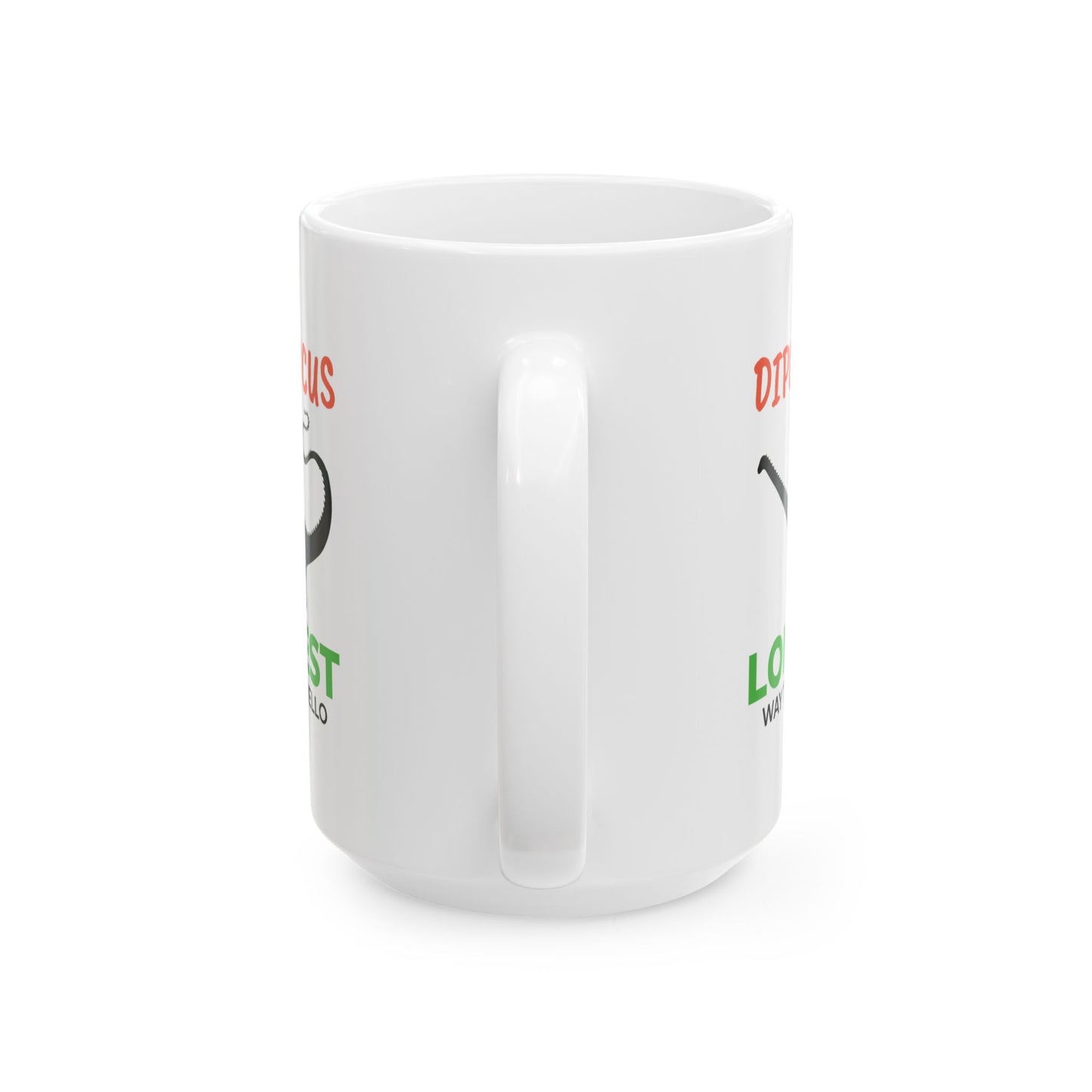 Dinosaur Fossil Mug for Sauropod Enthusiasts Diplodocus Silhouette Design