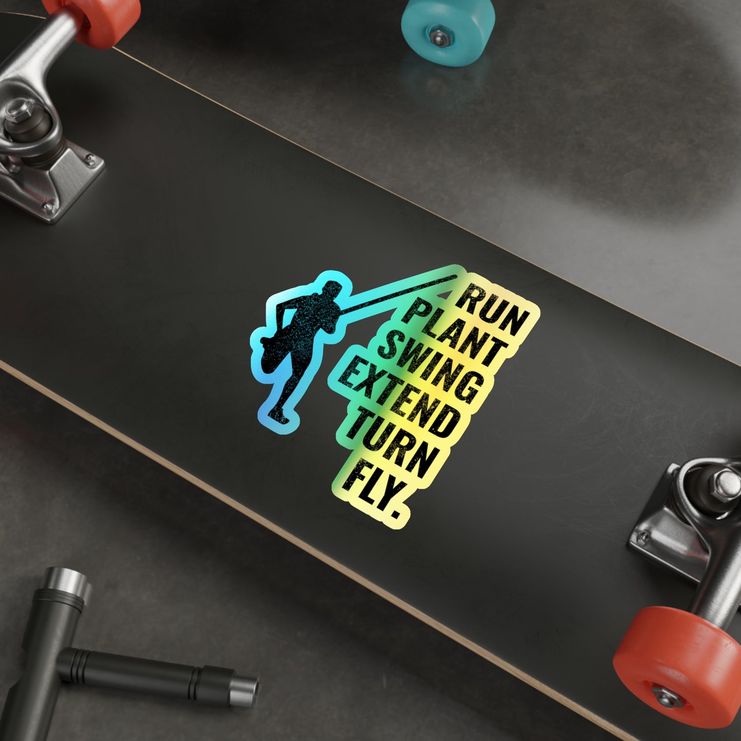 Stabhochsprung-Aufkleber, holografisch – Athleten-Training, Sprungaufkleber für Sportliebhaber