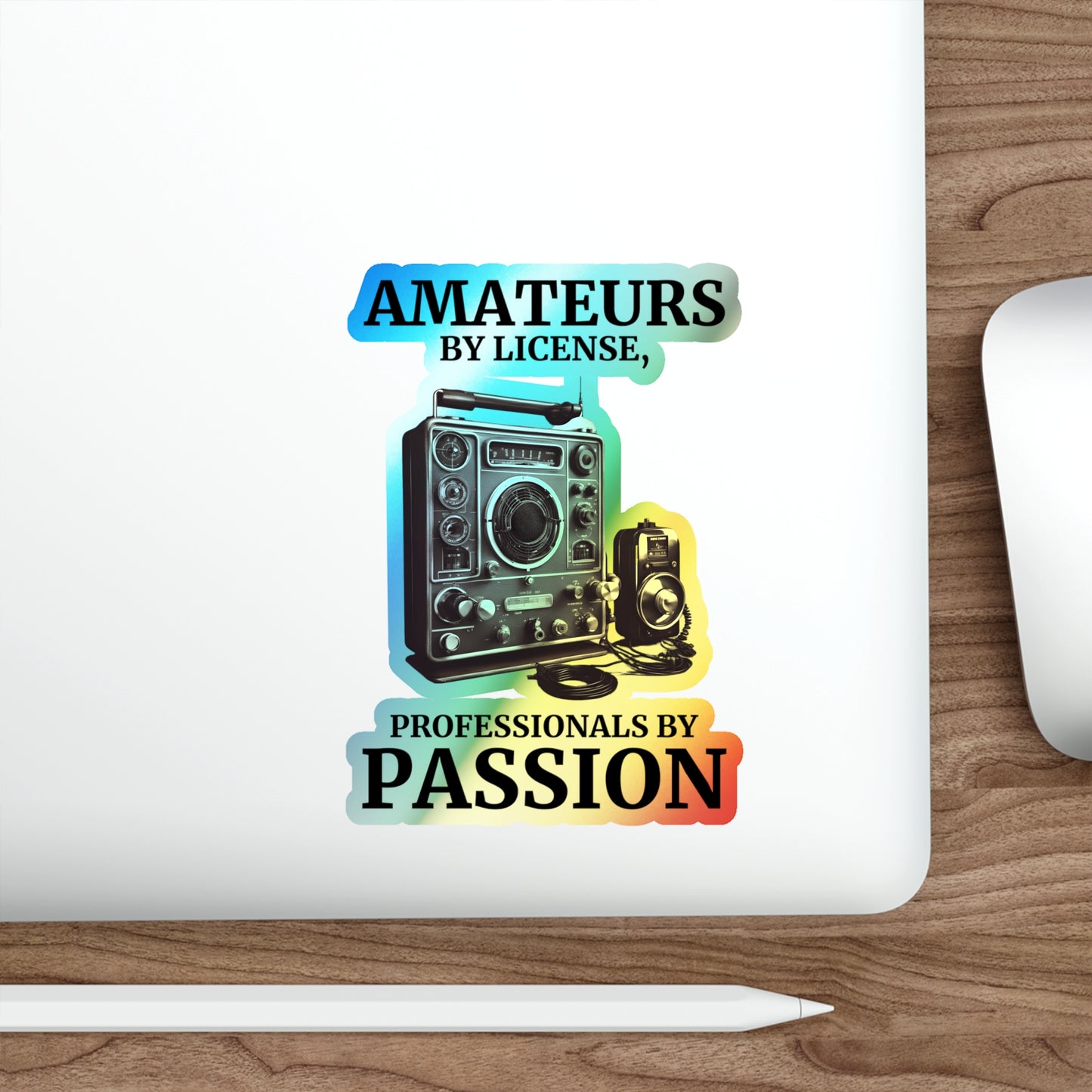 Amateur Ham Radio Operator Stickers Holographic Vinyl Decal - Licensed Operators & Radio Enthusiasts