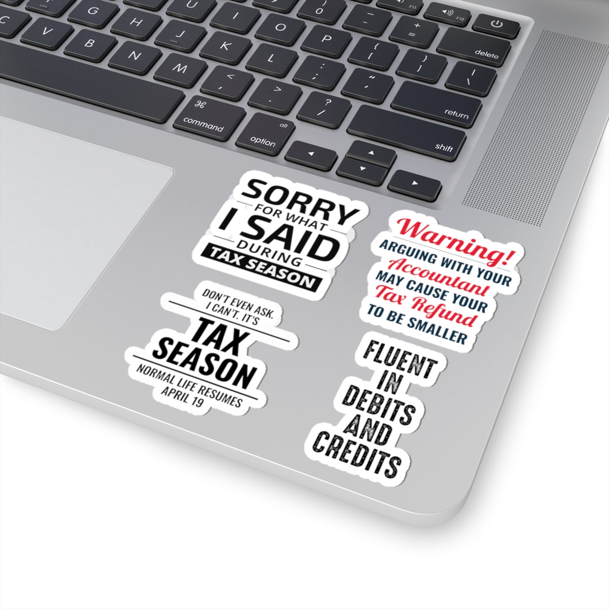 Accountant Sticker Pack – 4 PCS Funny Tax Season Decal Set for Accountants CPAs and Finance Professionals