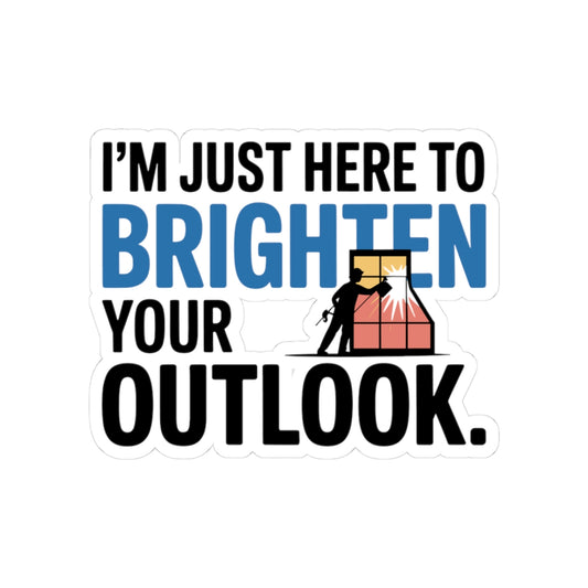 Window Cleaner Sticker - Brighten Outlook Vinyl Decal for Professionals & Technicians