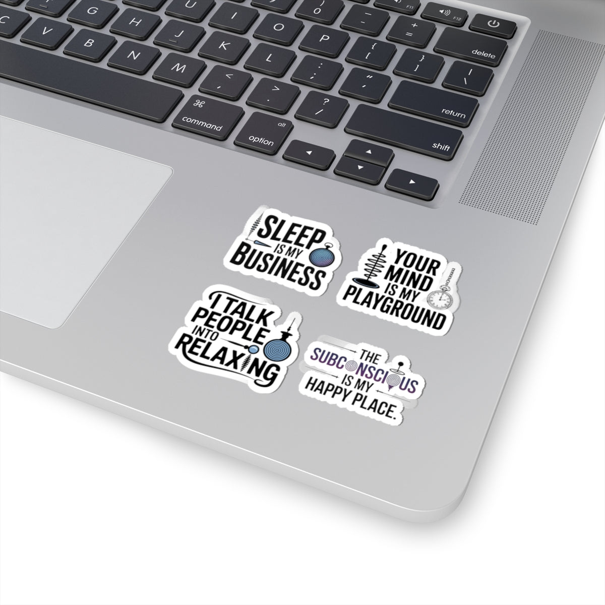 Hypnotist Sticker Pack – 4 PCS Funny Subconscious Happy Place Decals for Hypnotists Sleep Business Pros