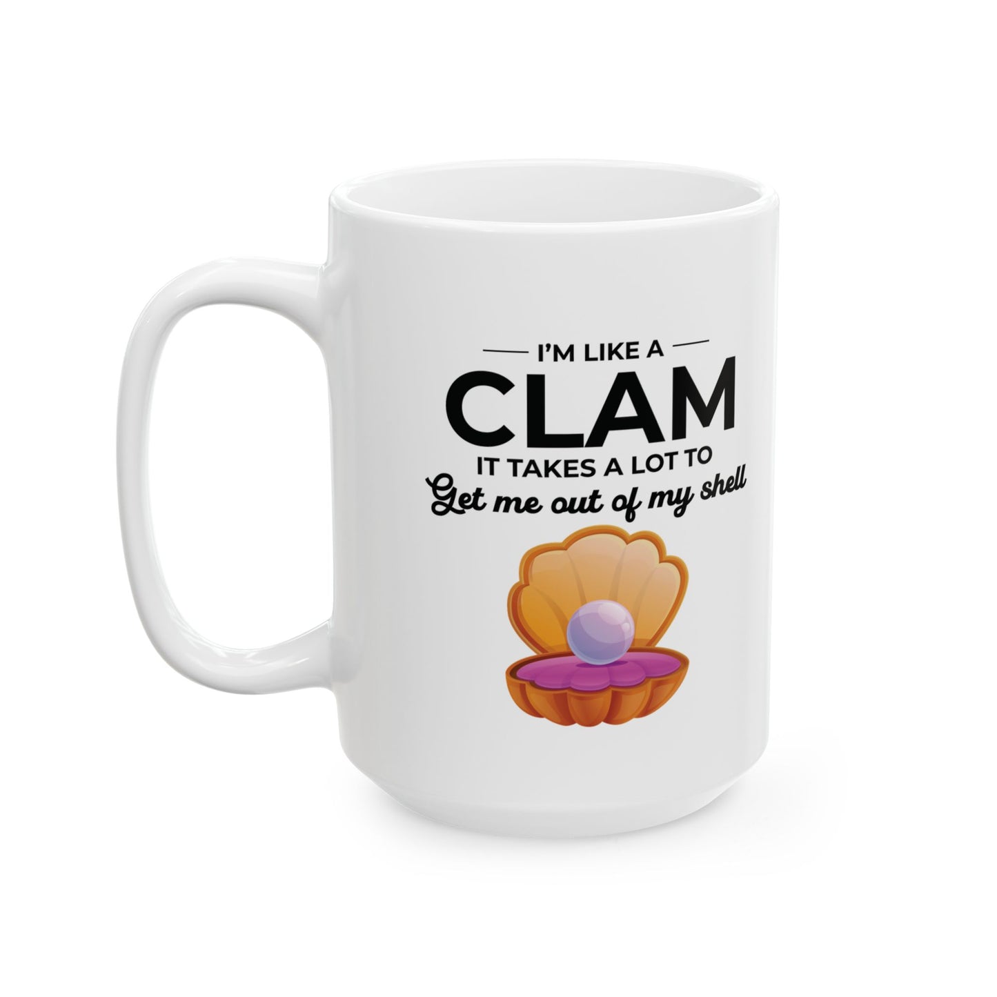 Clam Shell Mug, Introvert Humor, Ocean Lover Gift