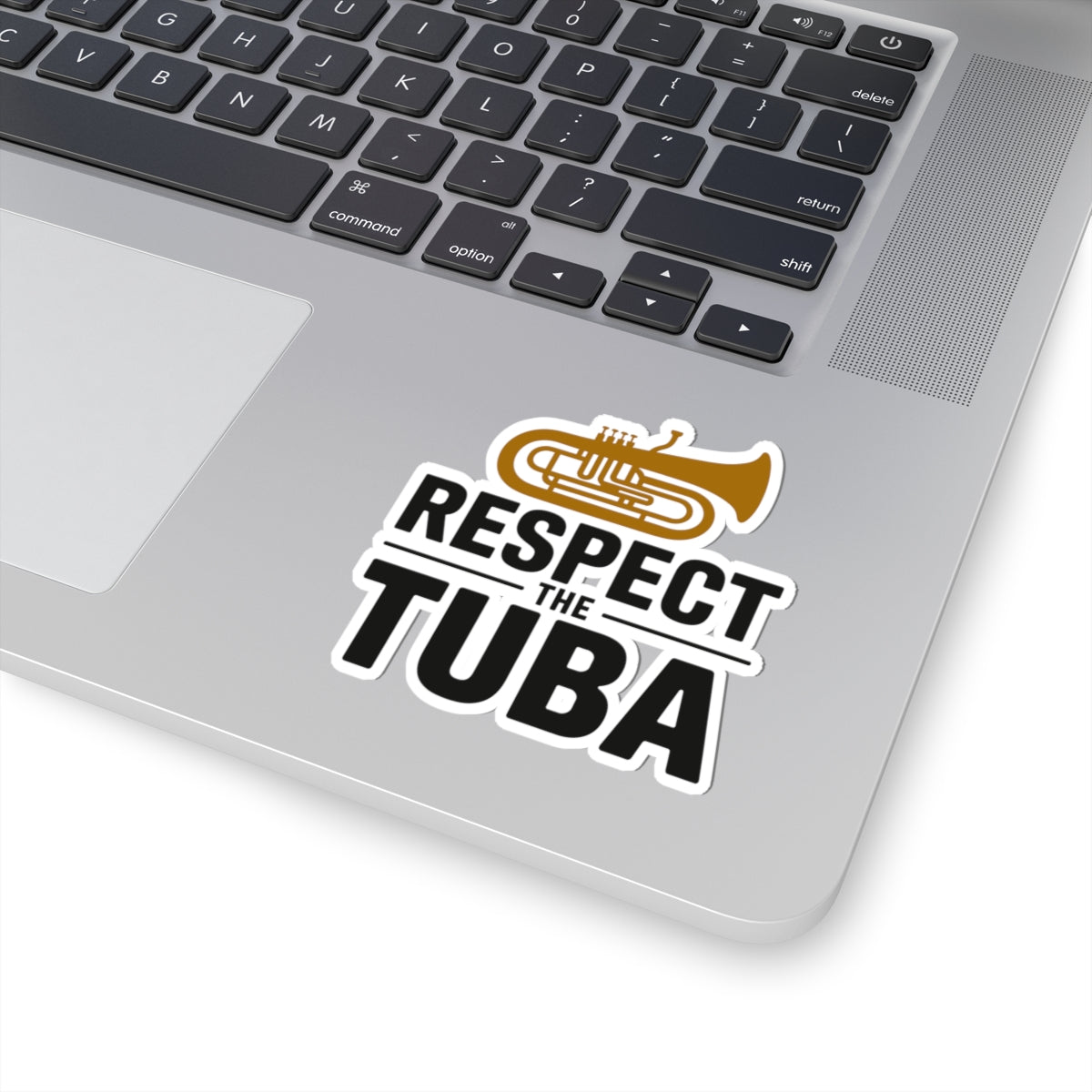 Tuba Respect Sticker - Respect The Tuba Motto Vinyl Decal for Low Brass Musicians