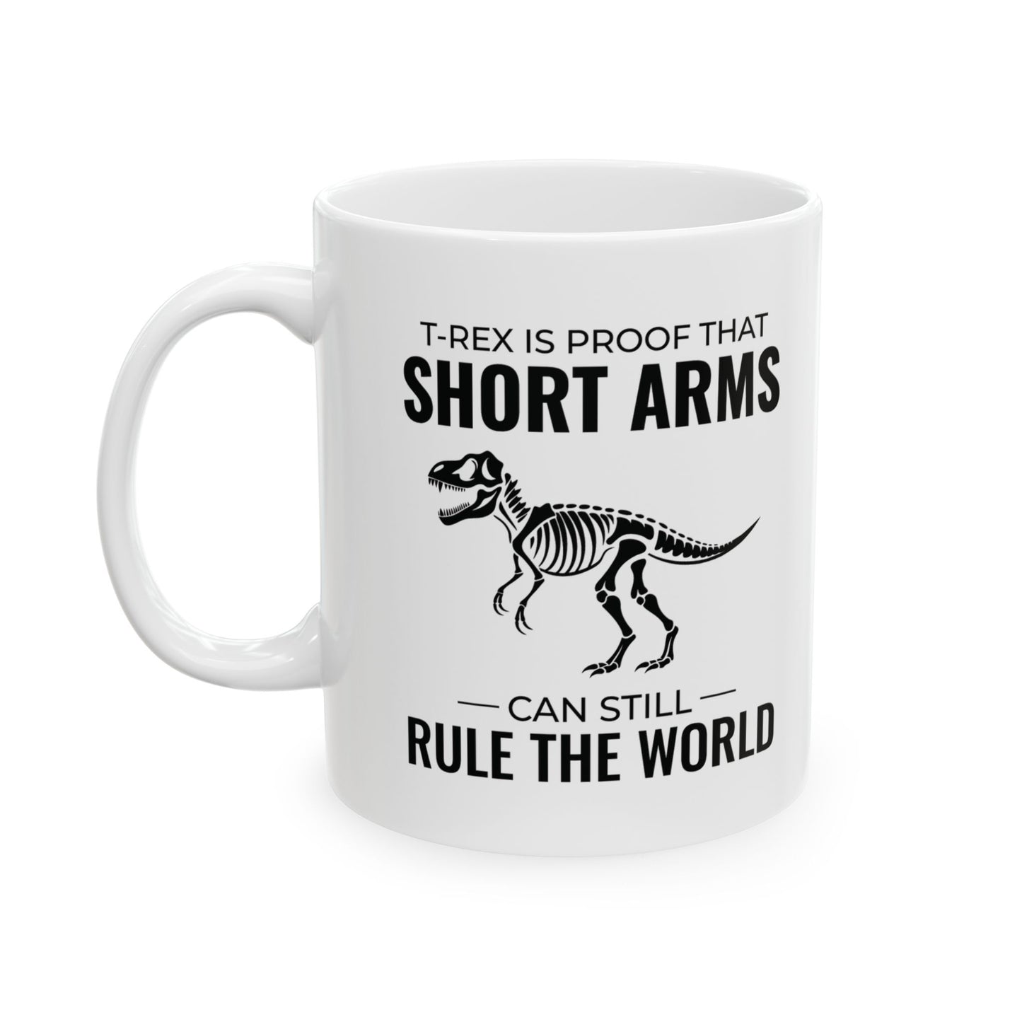 Dinosaur Fossil Mug for Paleontology Enthusiasts T-Rex Short Arms Design