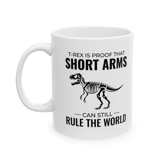 Dinosaur Fossil Mug for Paleontology Enthusiasts T-Rex Short Arms Design