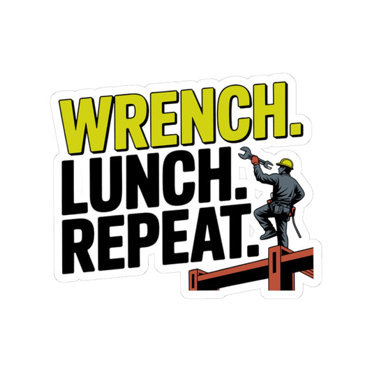 Structural Steel Sticker - Wrench Lunch Vinyl Decal for Ironworkers & Erectors