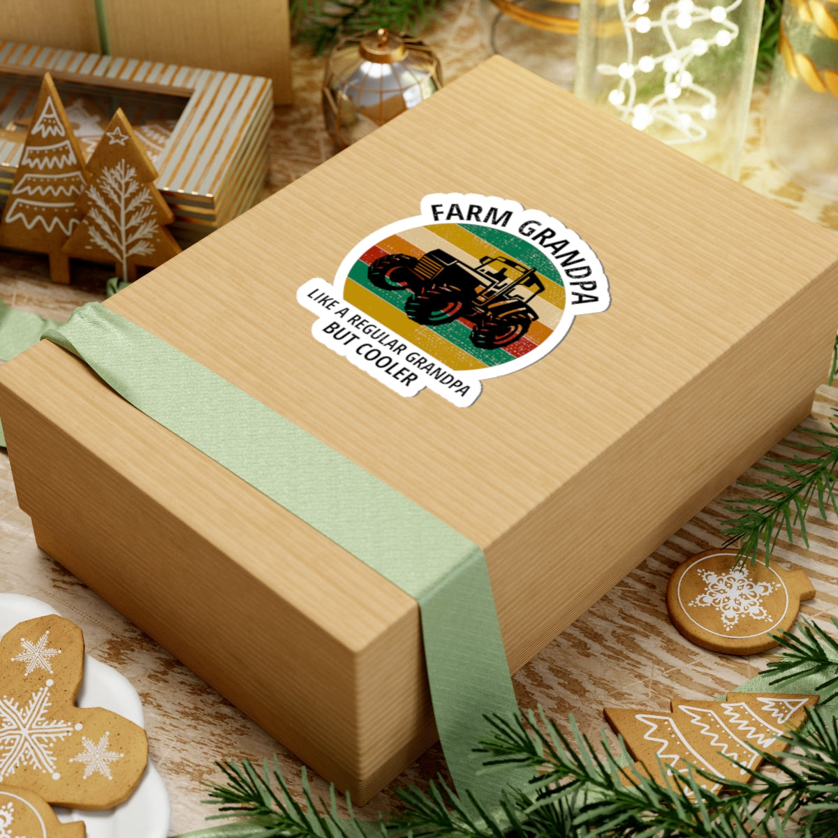 Farm Grandpa Cool Sticker - Agricultural Pride Vinyl Decal for Farmers & Family Traditions