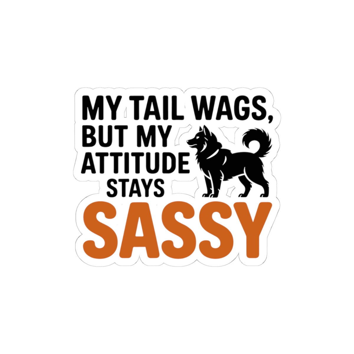 Sassy Tail Husky Sticker - Attitude Vinyl Decal for Siberian Dog Lovers
