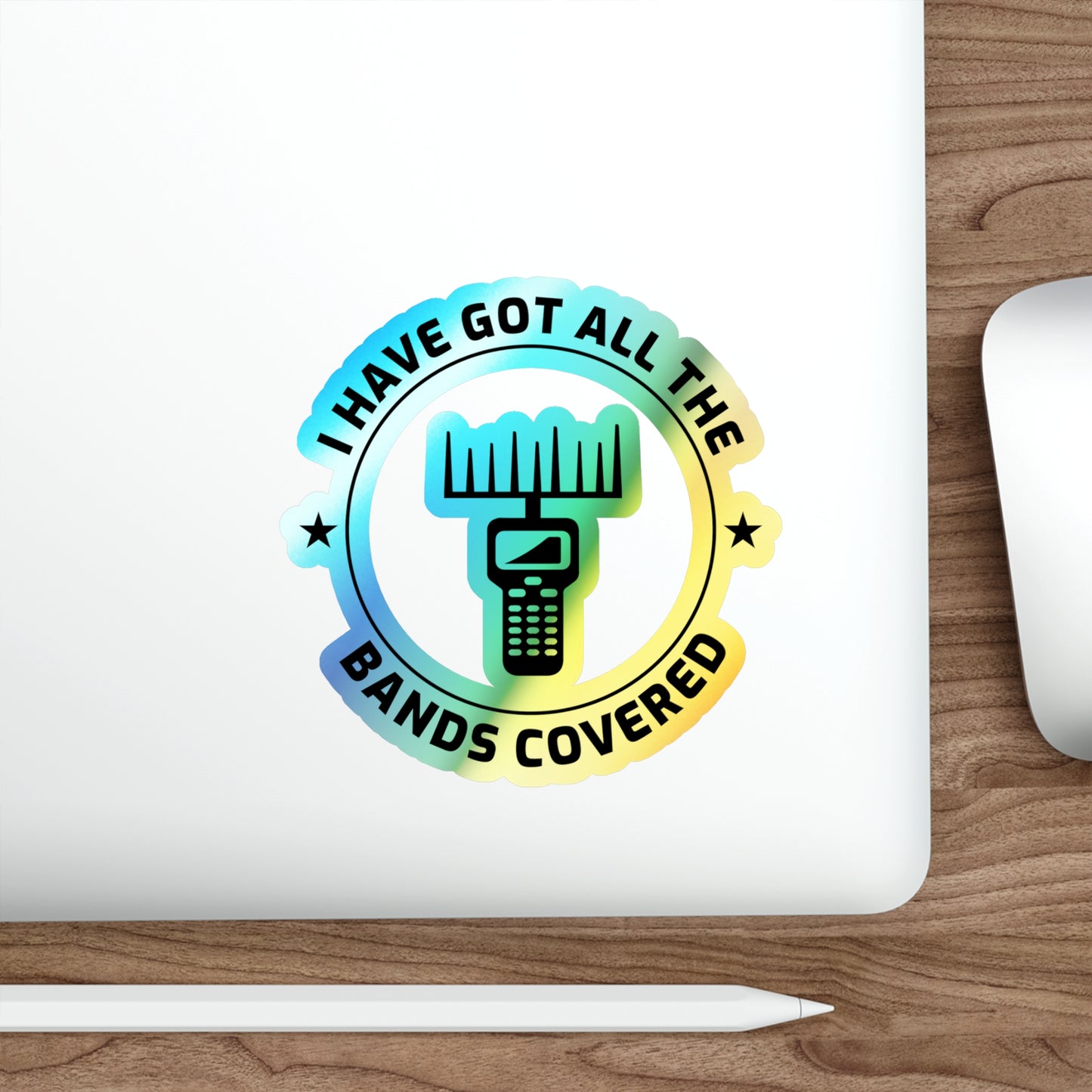 Amateur Ham Radio Operator Stickers Holographic Vinyl Decal - Multi-Band & HF for Radio Enthusiasts