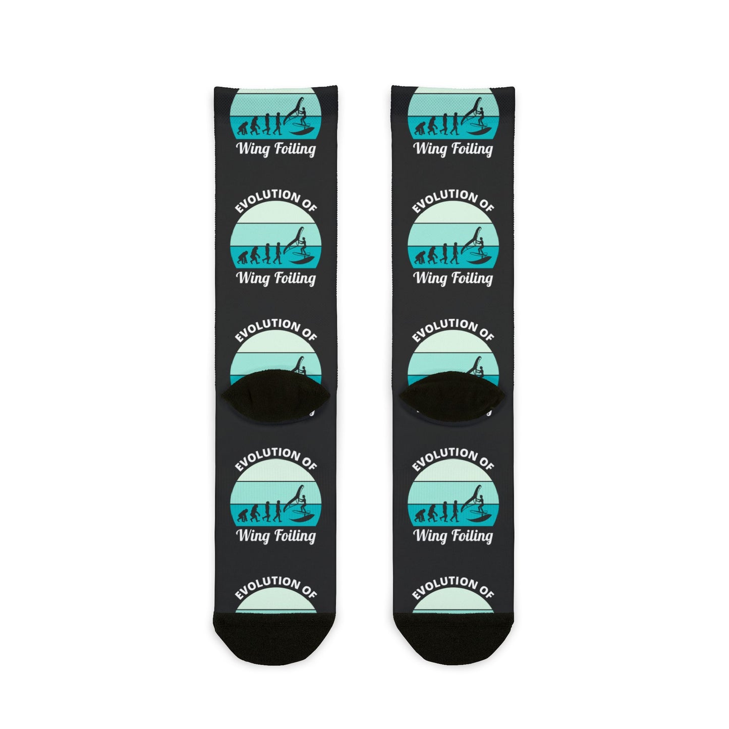 Wing Foiling Socks - Evolution Design with Ocean Blue Background
