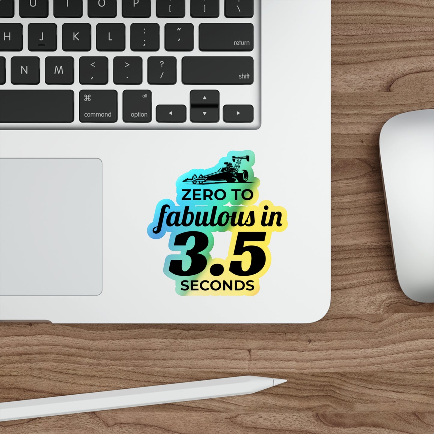 Female Dragster Drag Racing Girl Holographic Stickers Vinyl – Funny Race Car Decal for Women Drivers and Motorsport Fans