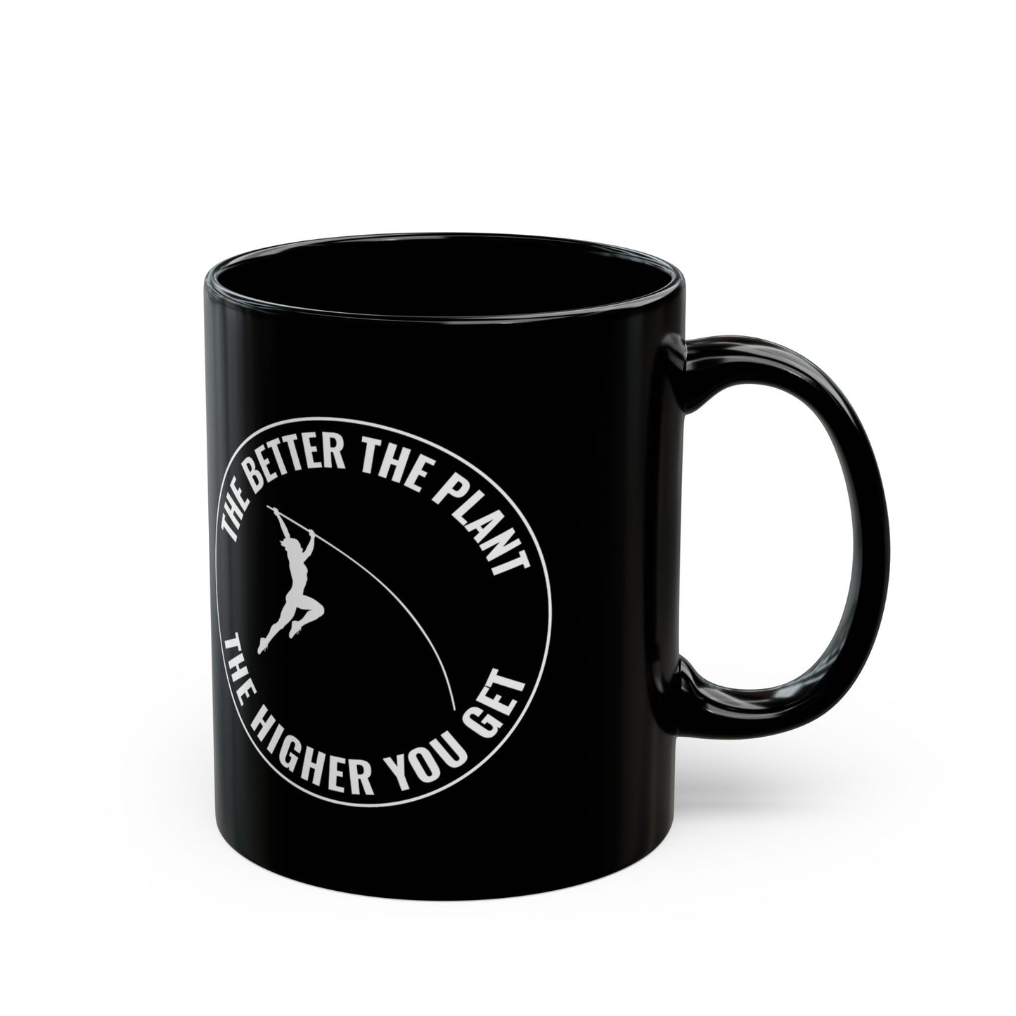 Pole Vault Mug Black – Motivational Quote Gift for Pole Vaulter, Track and Field Practice Mug 11 oz