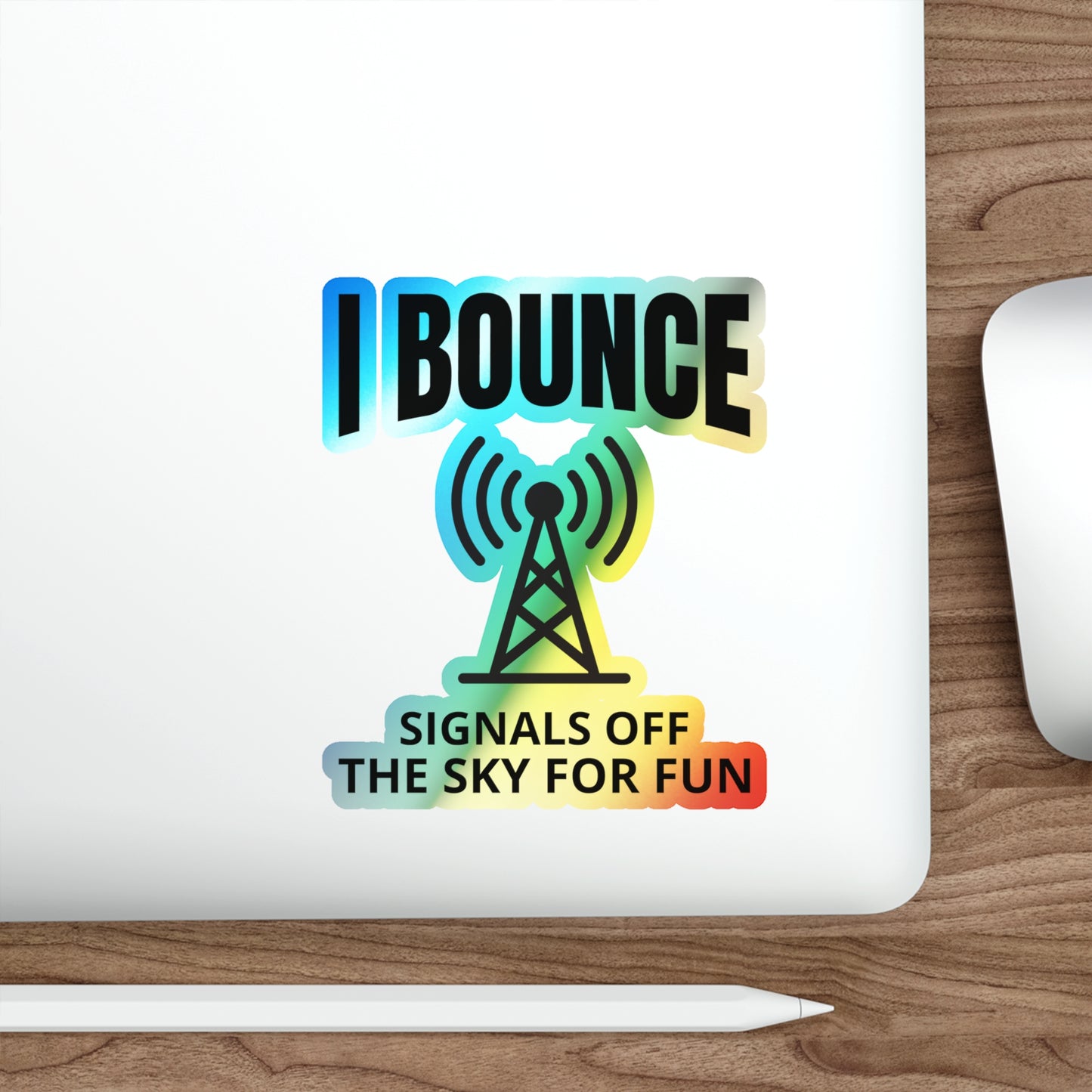 Ham Radio Operator Stickers Holographic Vinyl Decal