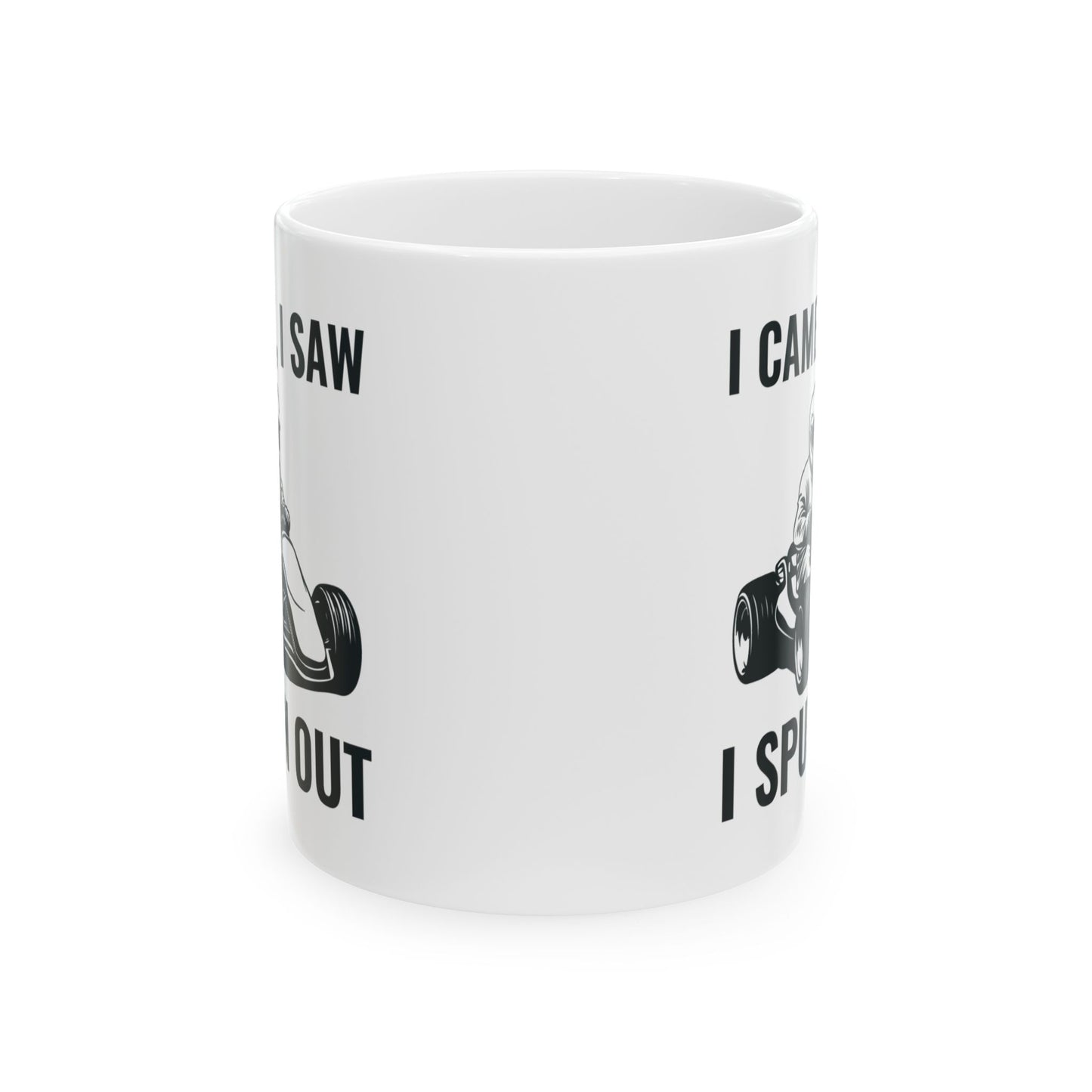 Go Kart Racing Mug - I Came, I Saw, I Spun Out Design