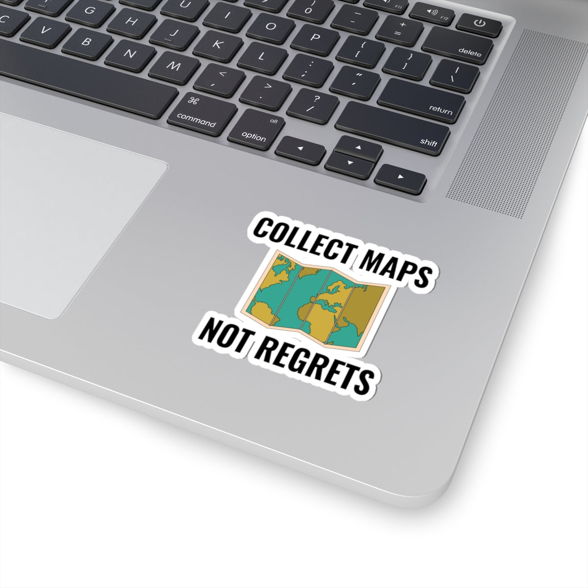 Wanderlust Quote Sticker - Vintage Cartography Vinyl Decal for Map Lovers