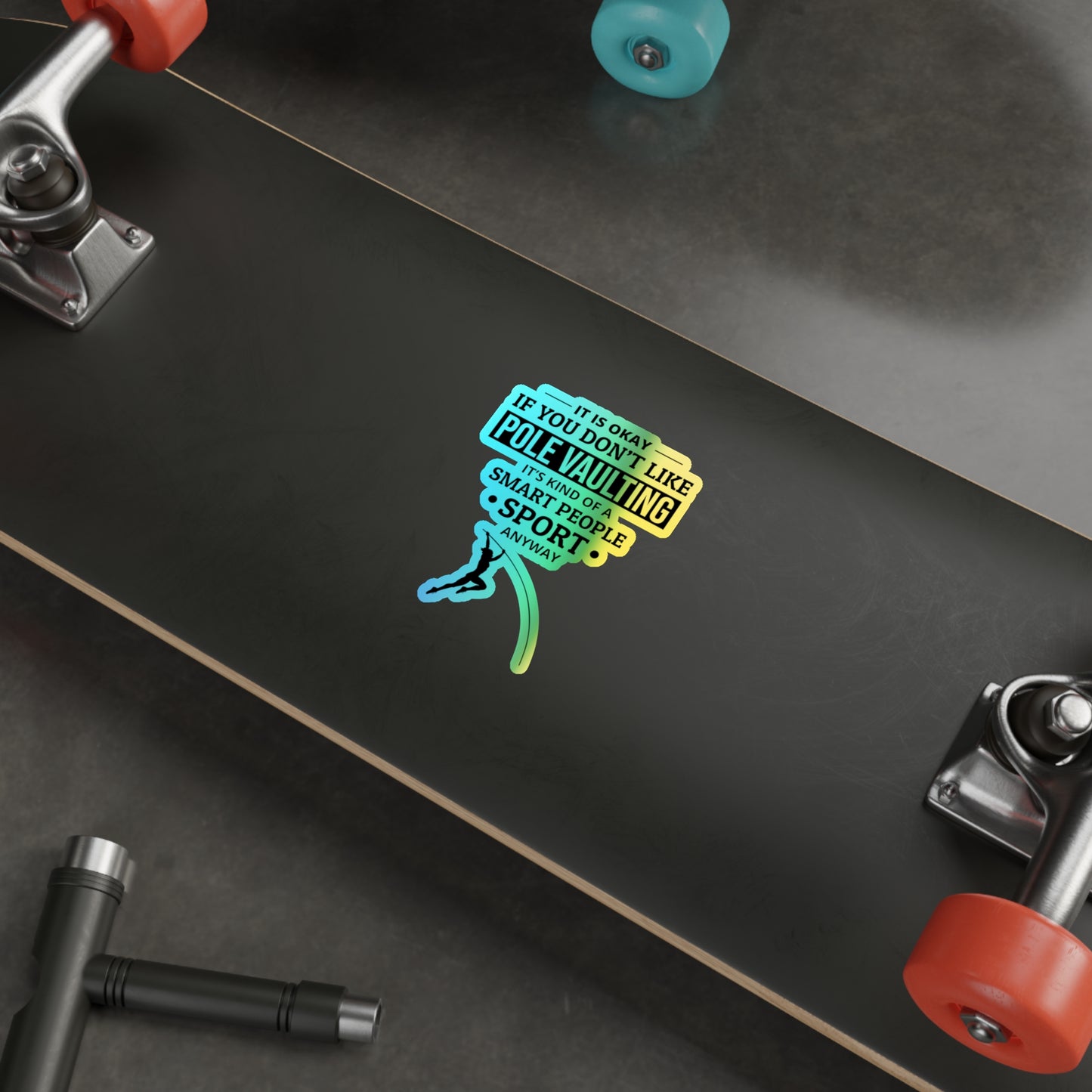 Pole Vault Sticker Holographic Vinyl - Smart Athlete Strong Jumper Motivational Decal