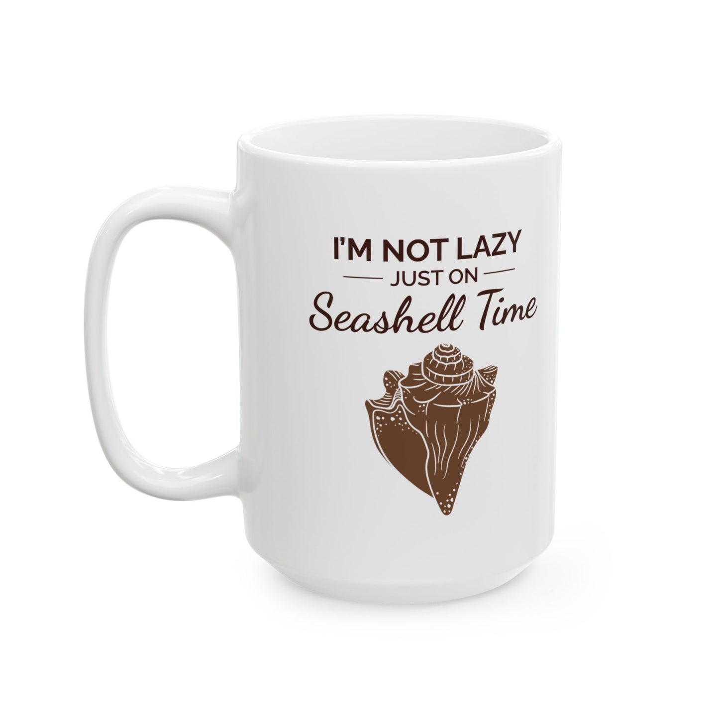 Seashell Time Mug, Conch Shell, Beach Lover Gift
