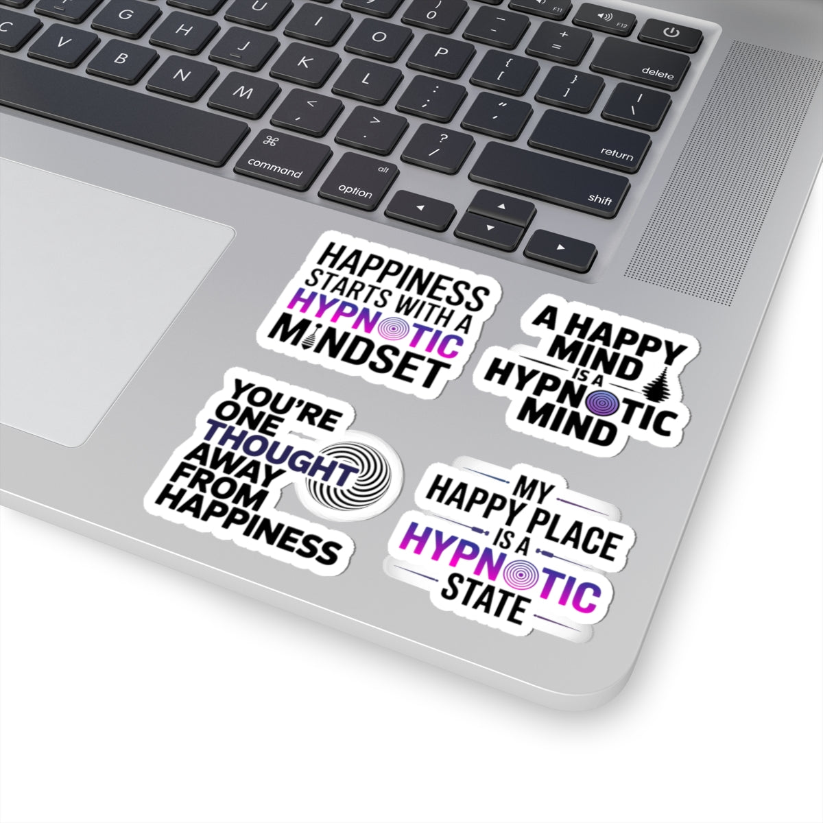 Hypnotic Mindset Sticker Pack – 4 PCS Inspirational Happy Mind Decals for Hypnotists Mindset Coaches