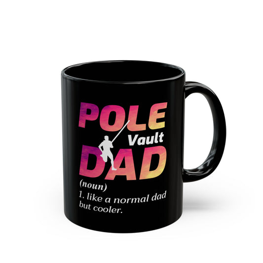Pole Vault Mug Black – Gift for Pole Vaulter Dad, Track and Field Enthusiast, Sports Coffee Cup 11 oz