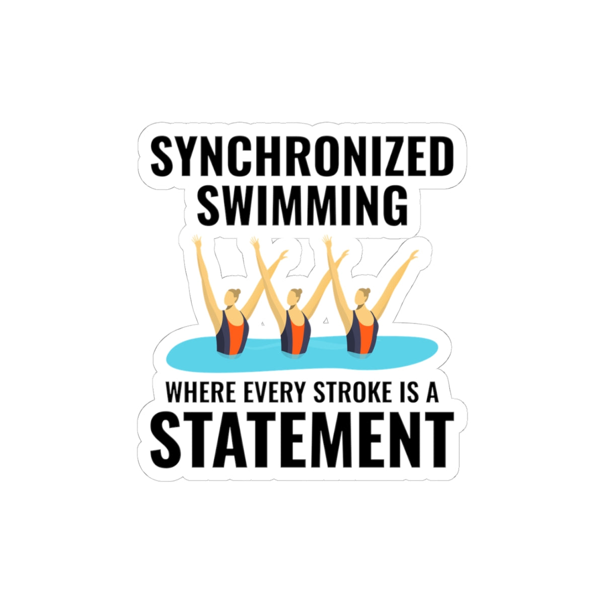 Artistic Synchronized Swimming Sticker - Powerful Strokes Vinyl Decal for Athletes & Coaches