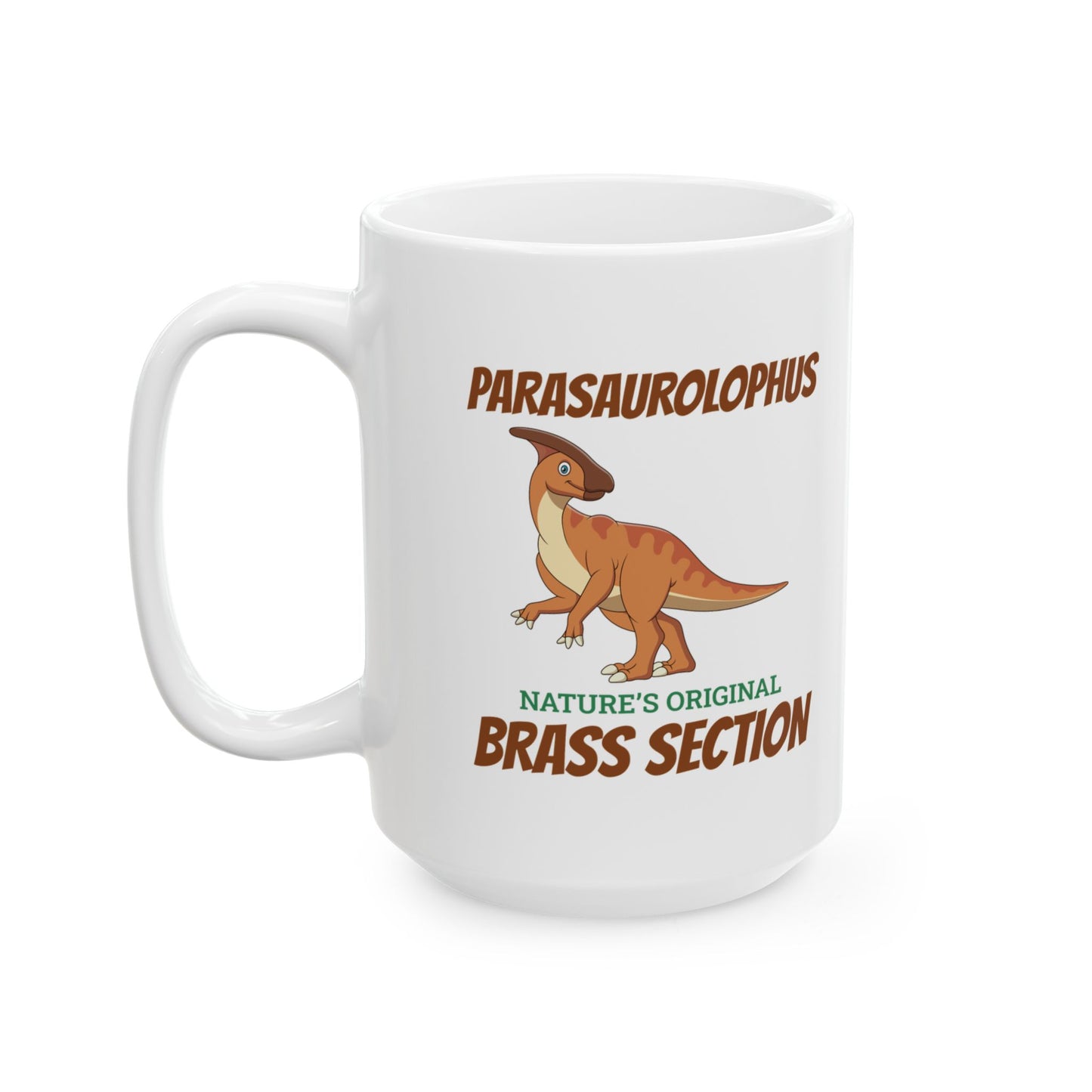 Dinosaur Fossil Mug Parasaurolophus Crest Design for Paleontology Fans