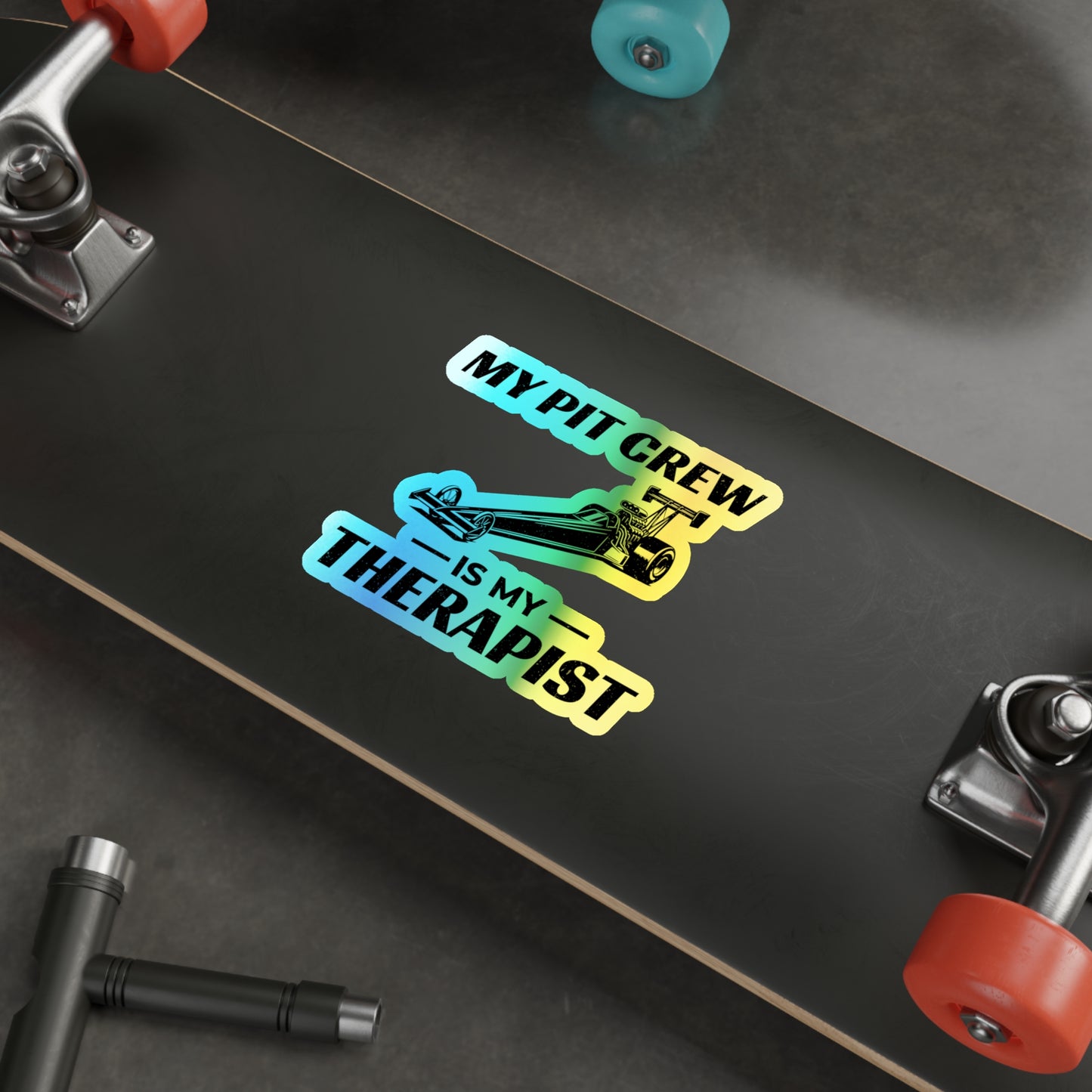 Dragster Drag Racing Holographic Sticker Vinyl – Funny Pit Crew Car Decal for Race Team Fans