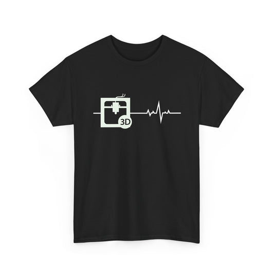 3D Printer T-Shirt – Minimalist Heartbeat Graphic for Makers Tech Enthusiasts