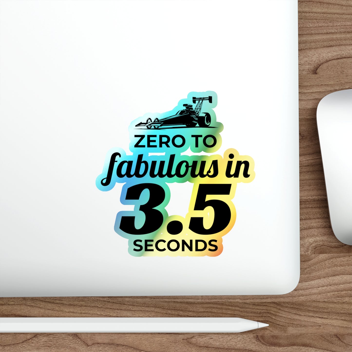 Female Dragster Drag Racing Girl Holographic Stickers Vinyl – Funny Race Car Decal for Women Drivers and Motorsport Fans