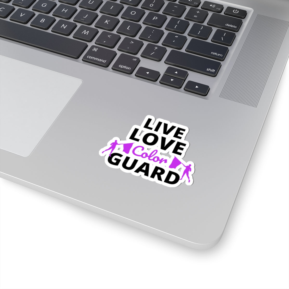 Color Guard "Live Love Color Guard" Sticker Vinyl: Twirling Dancer Design, Flag Twirling, Marching Band