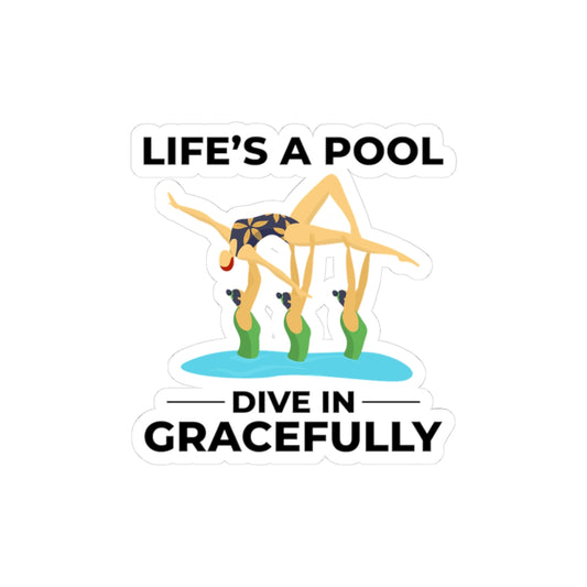 Motivational Synchronized Swimming Sticker - Graceful Dive Vinyl Decal for Athletes
