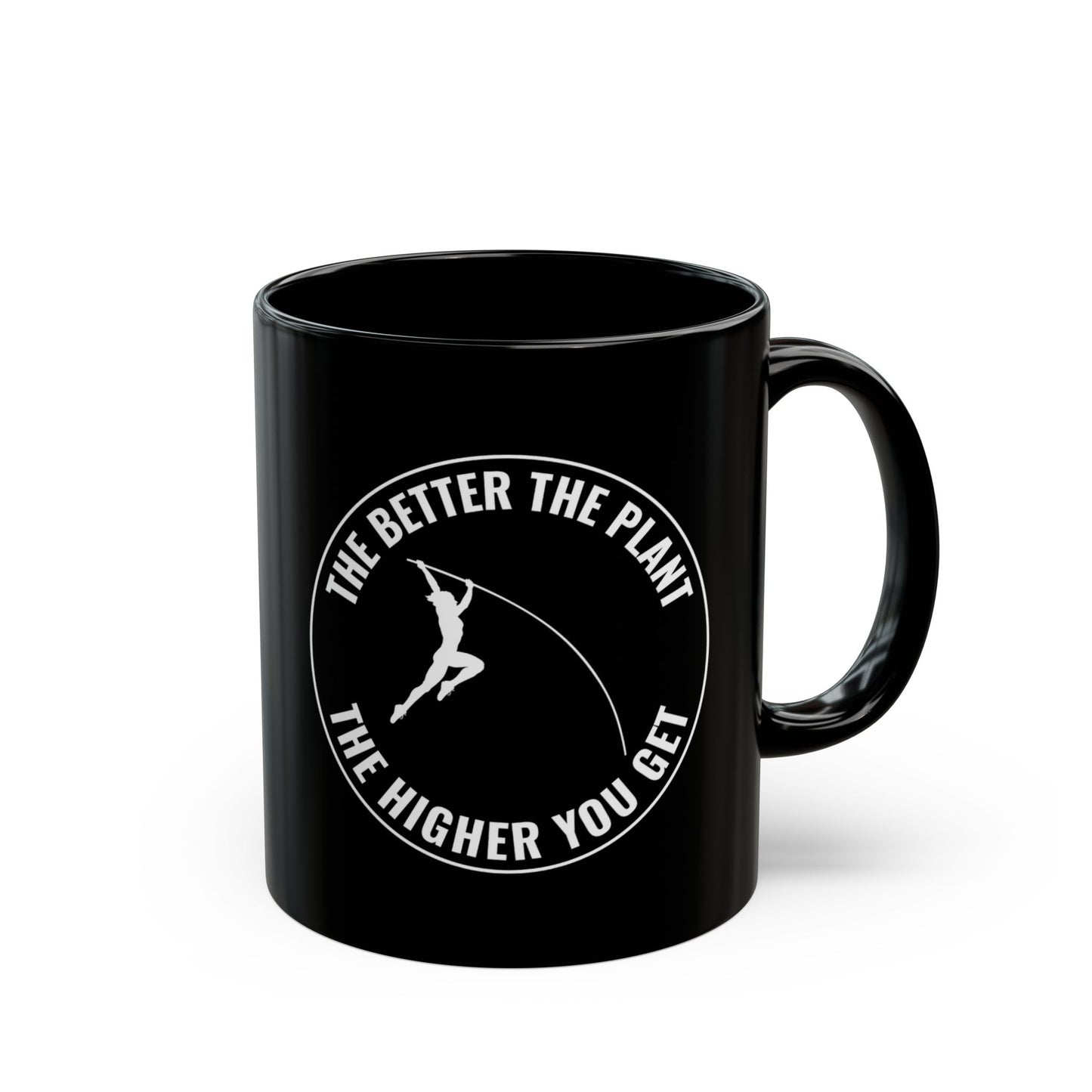 Pole Vault Mug Black – Motivational Quote Gift for Pole Vaulter, Track and Field Practice Mug 11 oz