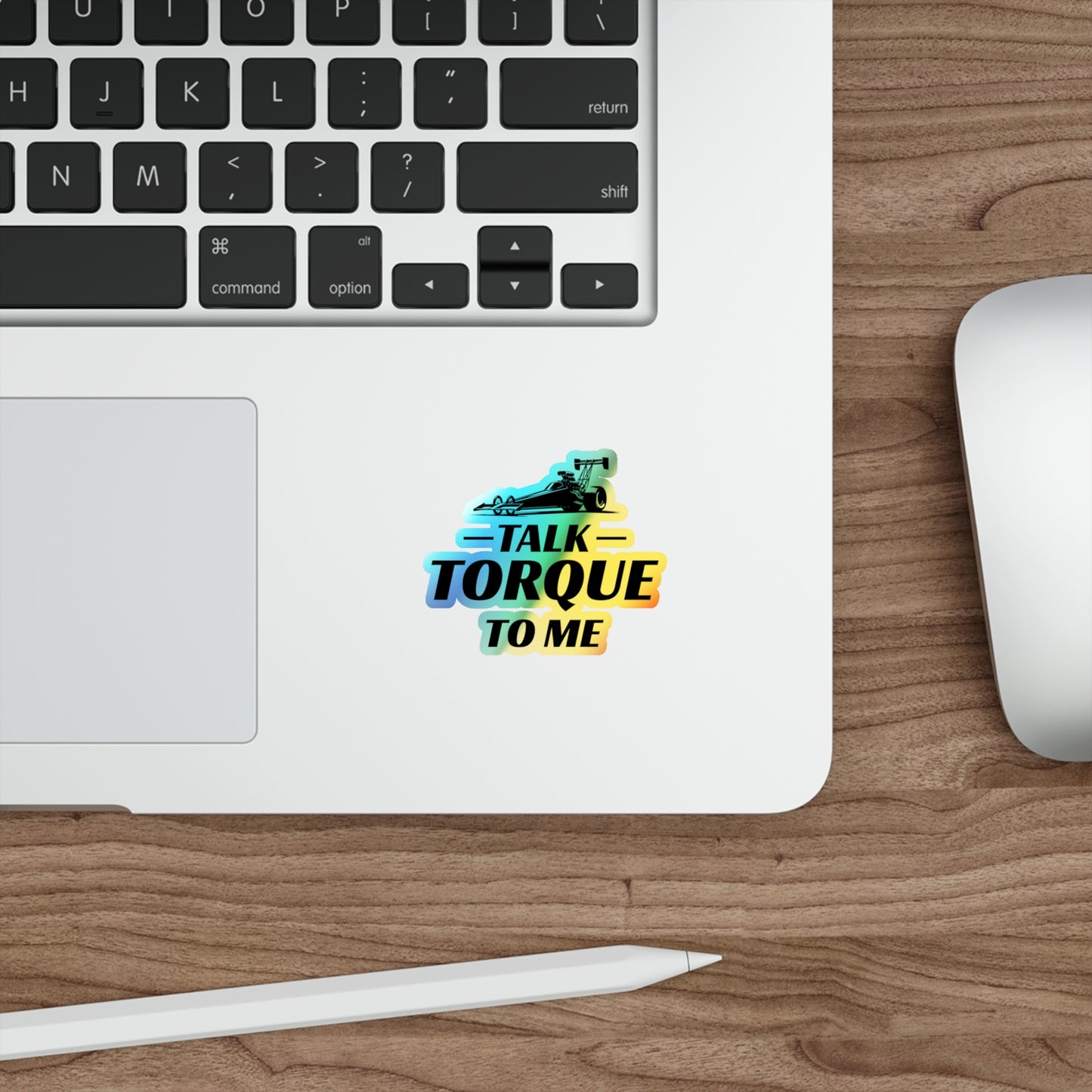 Dragster Drag Racing Holographic Stickers Vinyl – Funny Torque Pun for Car Lovers & Race Fans