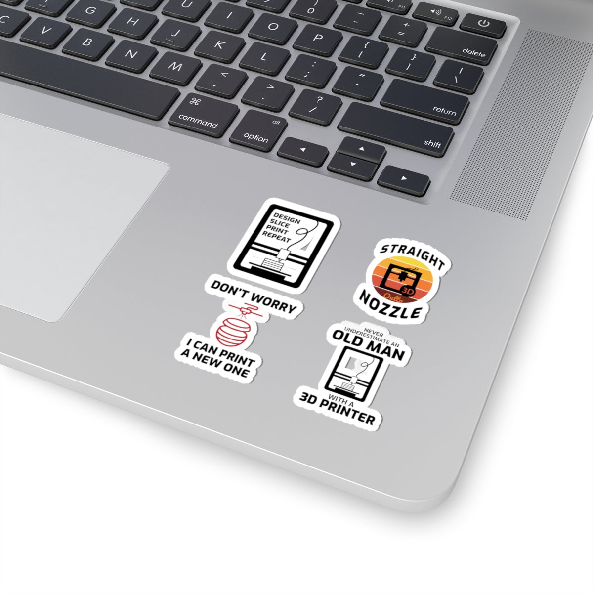 3D Printer Sticker Pack – 4 PCS Funny FDM Maker Decal Set for Engineers Hobbyists and Printing Enthusiasts