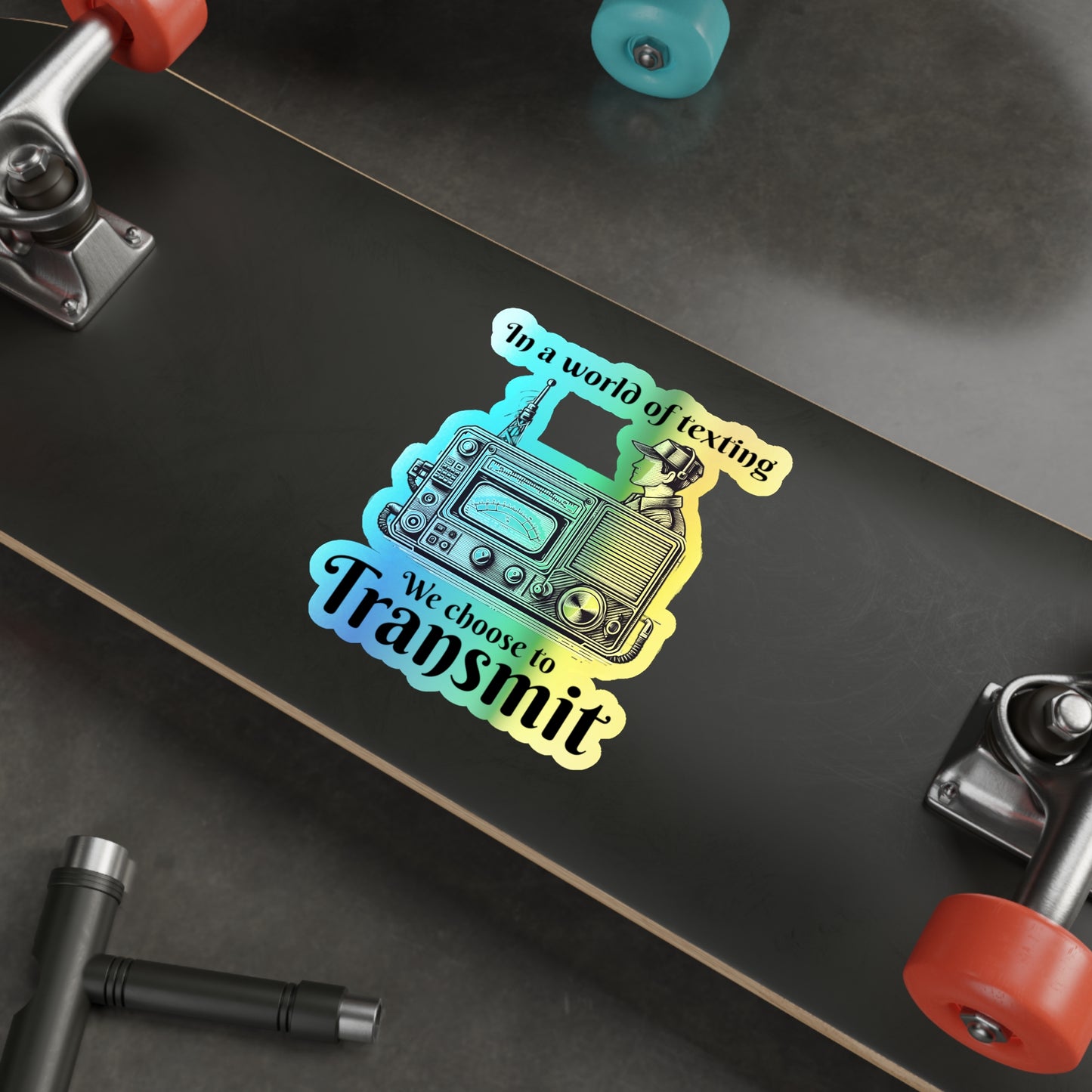 Amateur Ham Radio Operator Stickers Holographic Vinyl Decal - Analog Communicators & QSO Enthusiasts