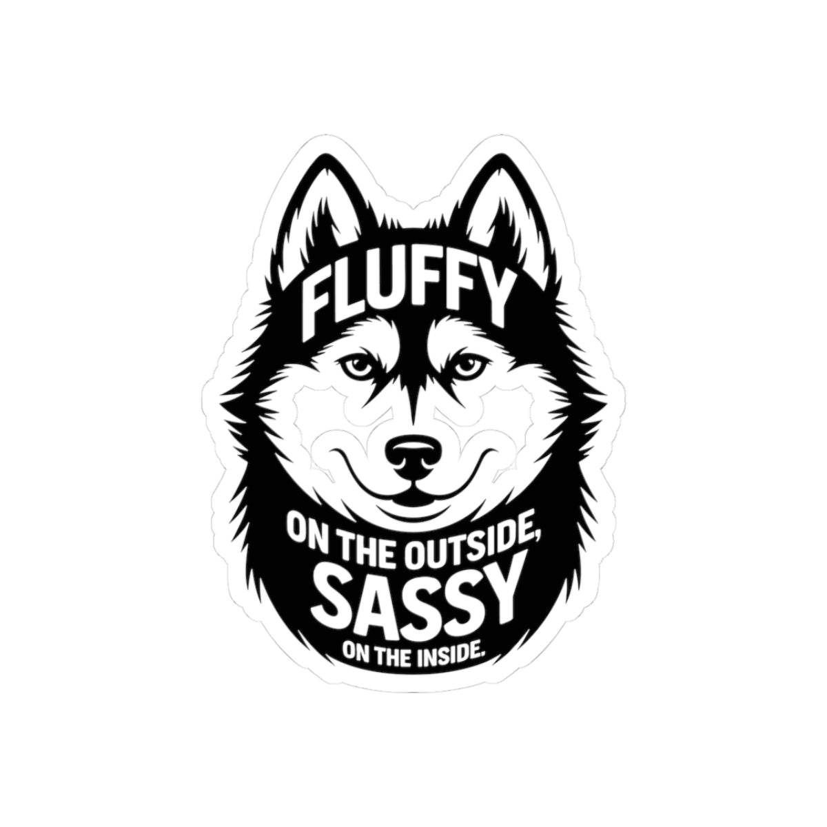Fluffy Sassy Husky Sticker - Playful Vinyl Decal for Dog Lovers, Husky Fans