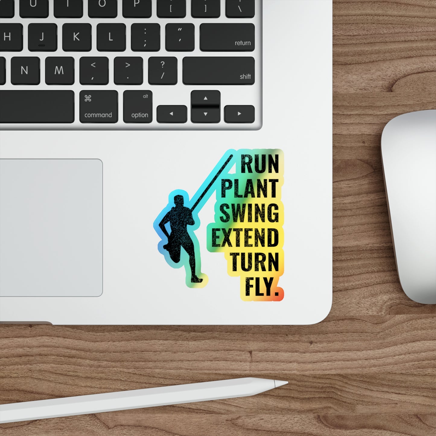 Stabhochsprung-Aufkleber, holografisch – Athleten-Training, Sprungaufkleber für Sportliebhaber