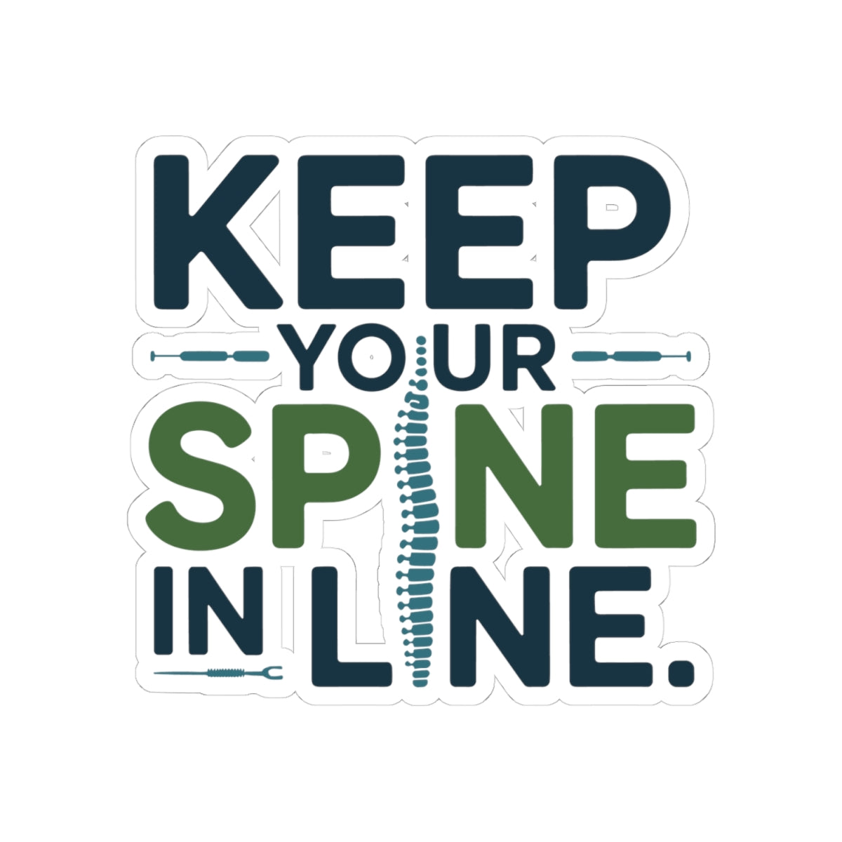 Spine Alignment Reminder Sticker - Chiropractic Wellness Vinyl Decal for Spine Care, Back Health, and Chiropractors