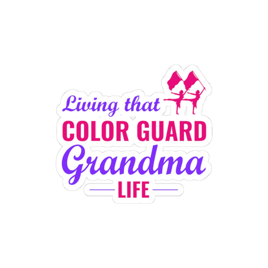 Color Guard Grandma Sticker Vinyl: Twirling Dancer Design, Flag Twirling, Marching Band
