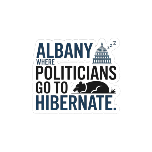 Albany Politics Sticker - Hibernating Politicians Vinyl Decal for NY State Satire