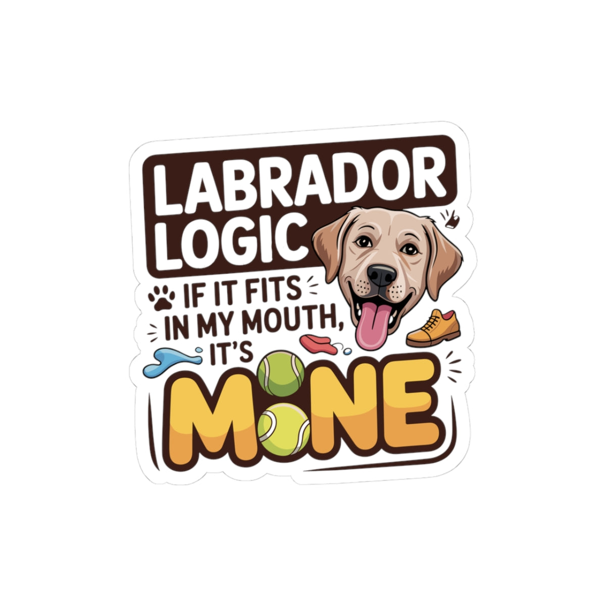 Funny Labrador Dog Sticker - Labrador Logic If It Fits Vinyl Decal for Pet Owners Dog Lovers Trainers
