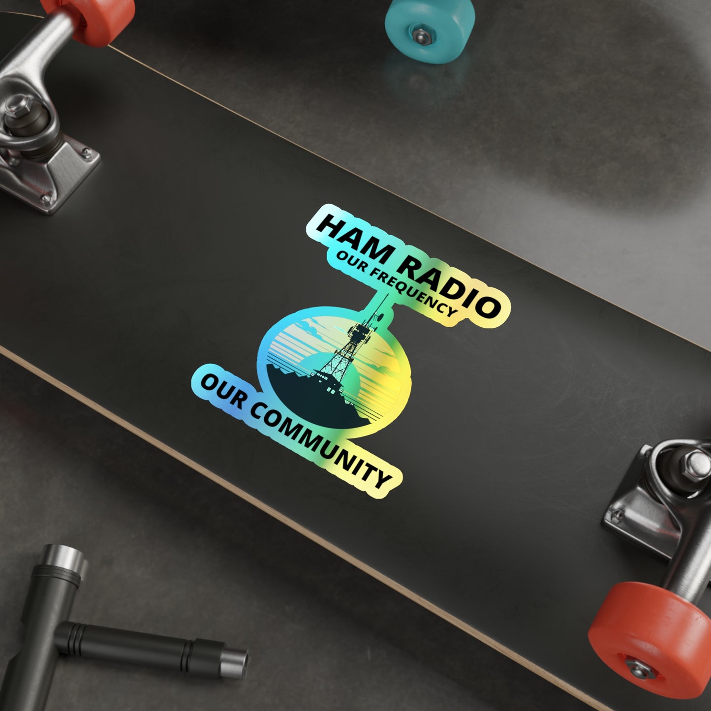 Amateur Ham Radio Operator Stickers Holographic Vinyl Decal - Shared Frequencies & Radio Community