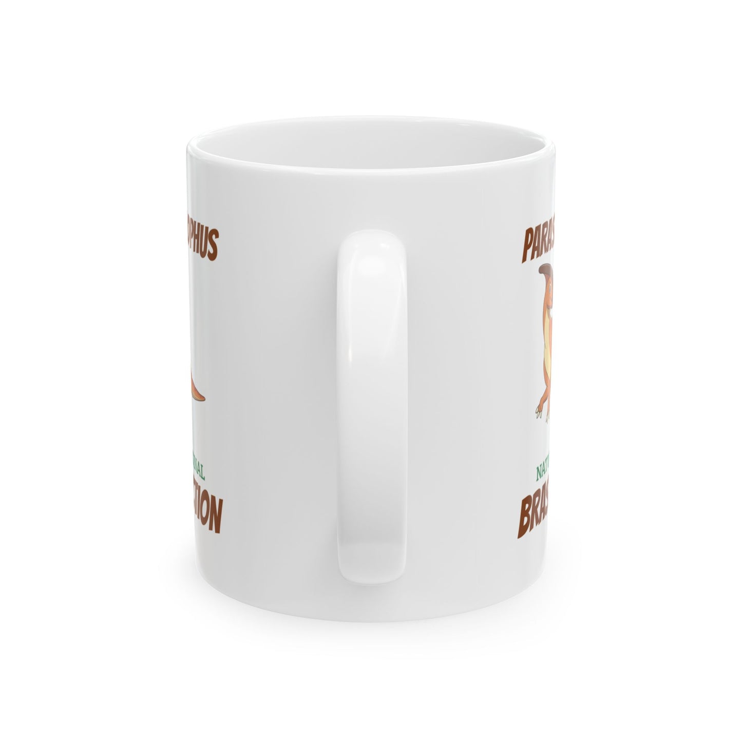 Dinosaur Fossil Mug Parasaurolophus Crest Design for Paleontology Fans