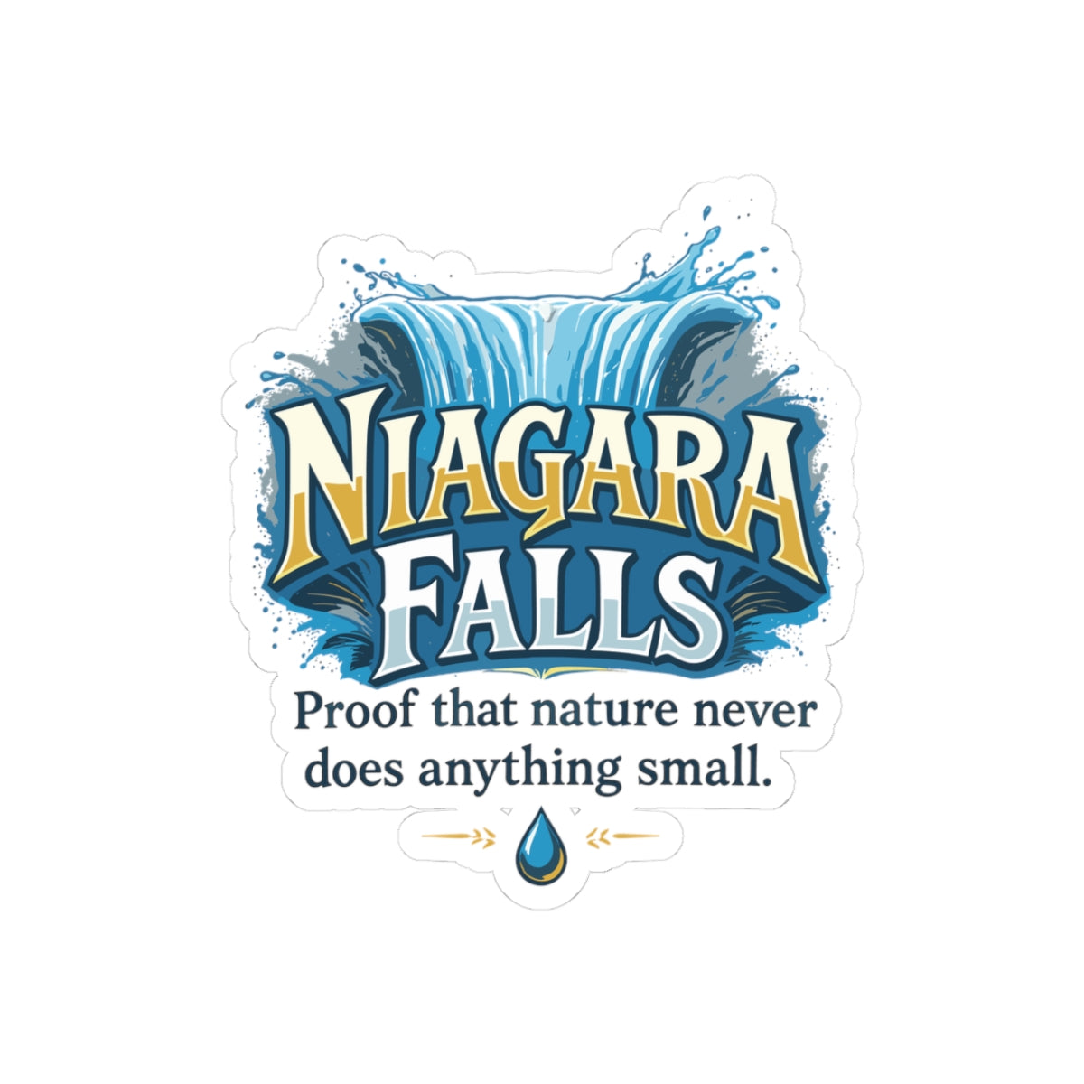 Niagara Falls Sticker - New York Nature Waterfall Vinyl Decal for Travelers Water Bottle Laptop Car Bumper