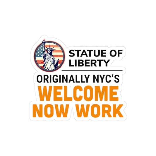 Statue of Liberty Sticker - NYC Welcome Work Vinyl Decal for New York Fans Cars Laptops Water Bottles Gear